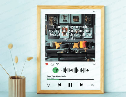 Customized Spotify Scan Code Music Frame Your Favourite Song in a Frame